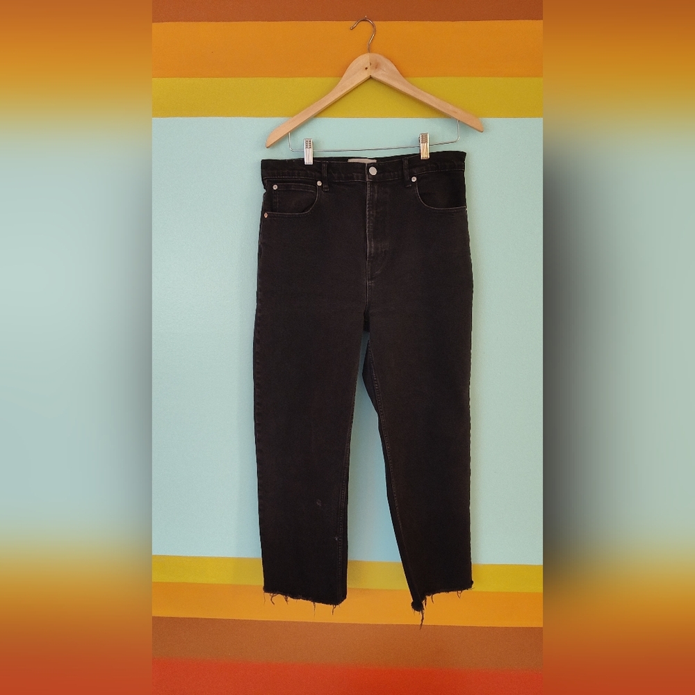 Everlane Way High Jeans Raw Hem Black Size 31